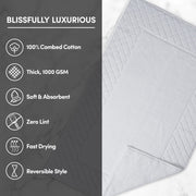 2-Piece 1000 GSM Combed-Cotton Bath Mat Set – 50 × 80 cm