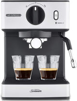 Sunbeam Café Espresso II Coffee Machine | Espresso, Latte & Cappuccino Coffee Maker| 1.7L Water Tank | Milk Frother | 15 Bar Italian Pump | Stainless Steel Milk Jug | Silver
