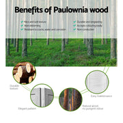 3-Panel Paulownia Wood Folding Room Divider