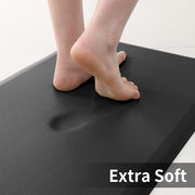 2-Piece Black 12 mm Anti-Fatigue Kitchen Mat Set
