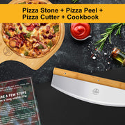 Black Ceramic Pizza Stone Pan Set