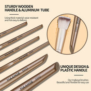 MAANGE 18-Piece Synthetic Makeup Brush Set – Champagne Gold