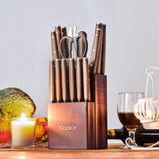 15 Piece Kitchen Knife Sets with Block