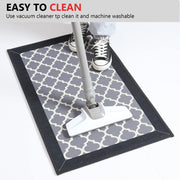 2-Piece Dark Blue Absorbent Kitchen Mat Set