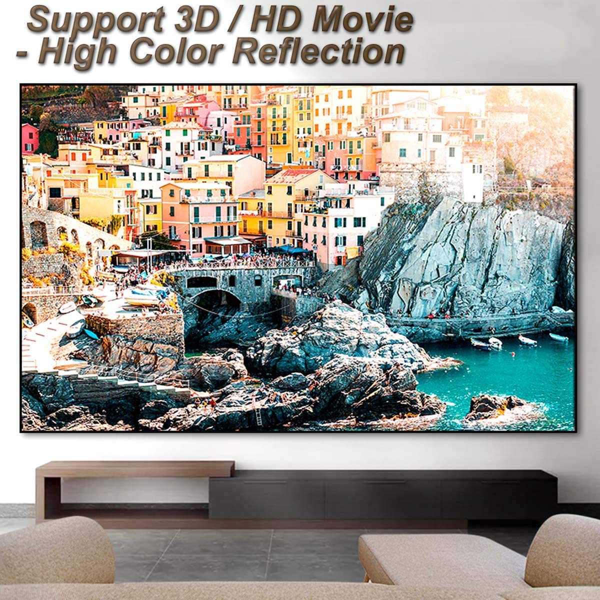 84-Inch Foldable 16:9 Canvas Projector Screen