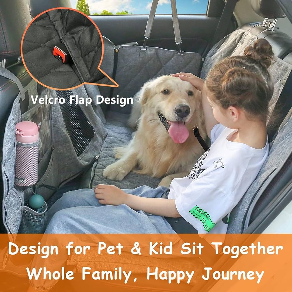 6-in-1 Grey Dog Car Hammock – 137 × 147 cm
