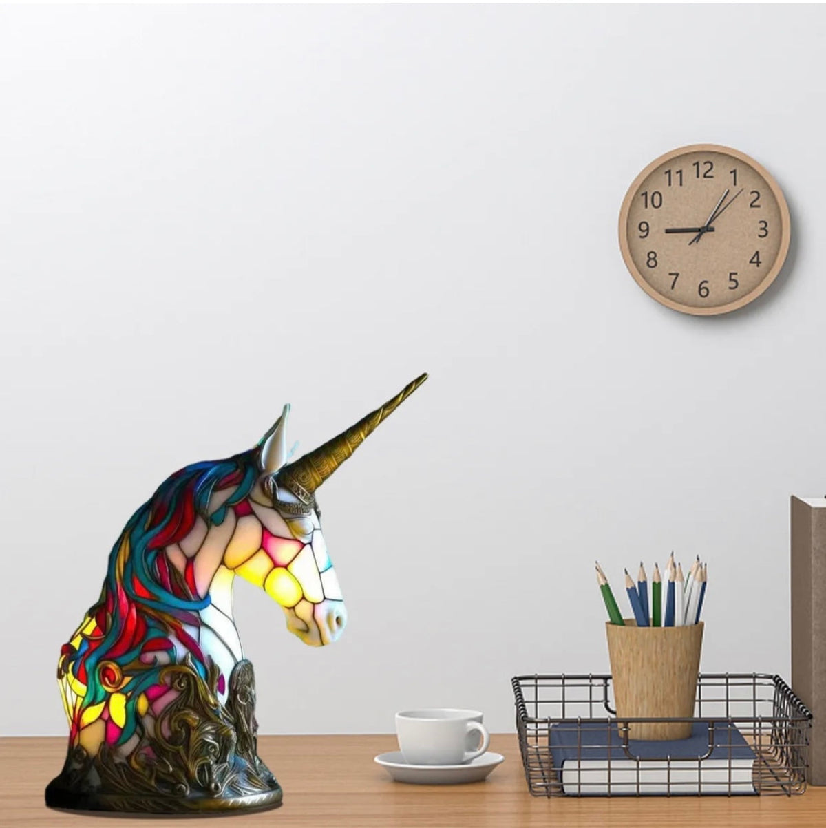 Unicorn Table Lamp Decor Cartoon Night Light Tablescape Decorations Desk Lamp