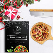 Black Ceramic Pizza Stone Pan Set