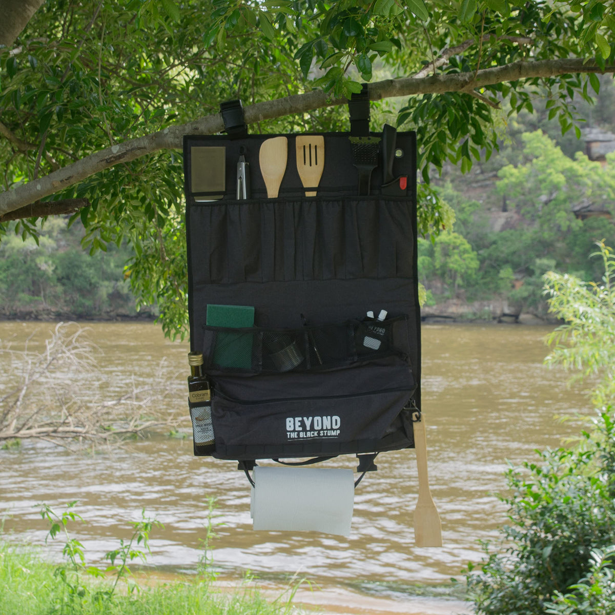 Hanging Camp Kitchen Organiser with Storage Pockets