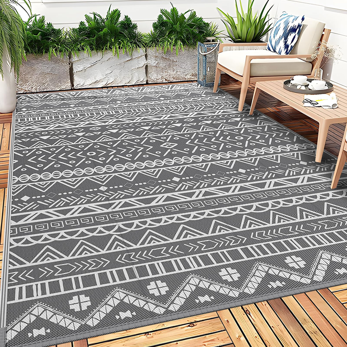 150 × 240 cm Reversible Outdoor Patio & Camping Rug