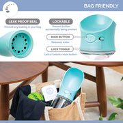 Dog Water Bottle for Walking Hiking Camping Beach Outdoor Travel Lead Leash Accessory Puppy Dogs Pets Drink Alternative to Pet Collapsible Bowl Small (350ml (S/M) Blue)