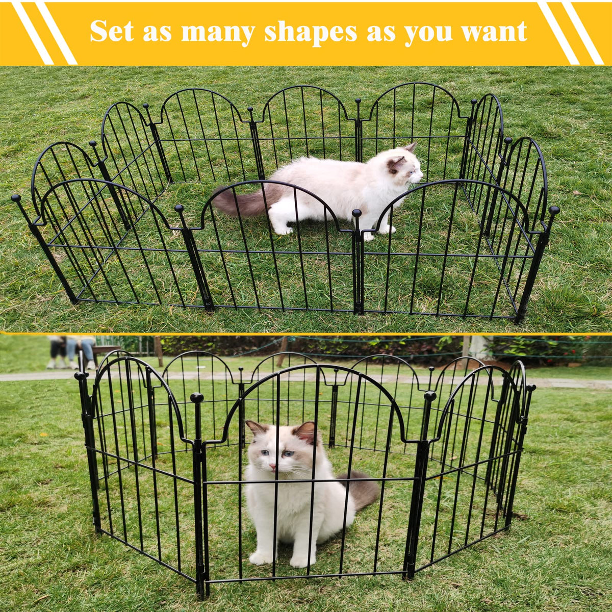 No-Dig Arched Metal Garden Fence – 10 Pack