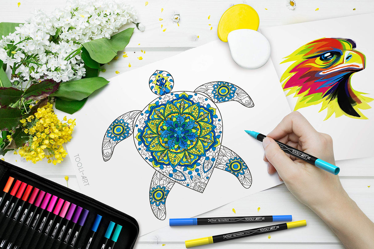 36 Dual Tip Brush Pens