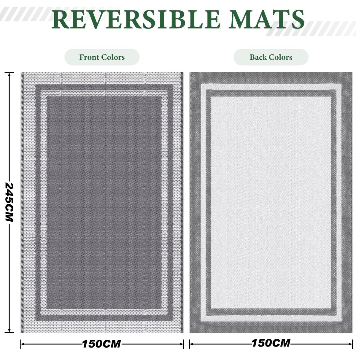 150 × 245 cm Foldable Reversible Outdoor Rug
