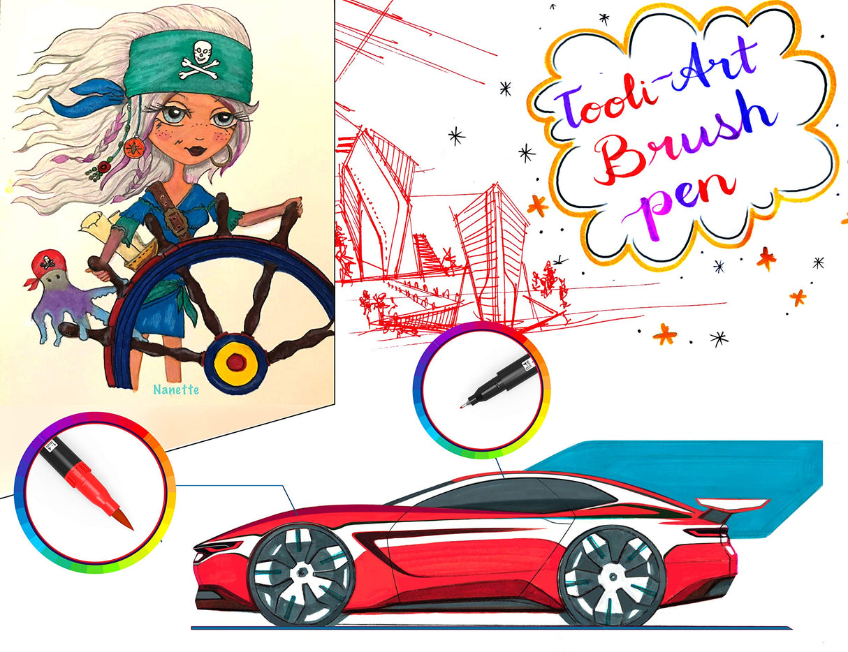 36 Dual Tip Brush Pens