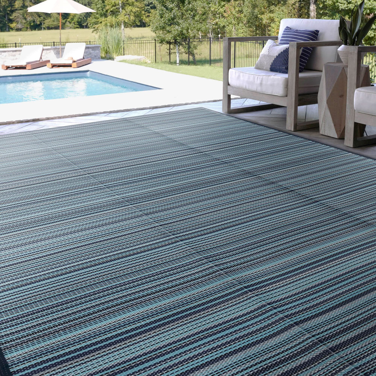 120 × 180 cm Navy Polypropylene Outdoor Rug