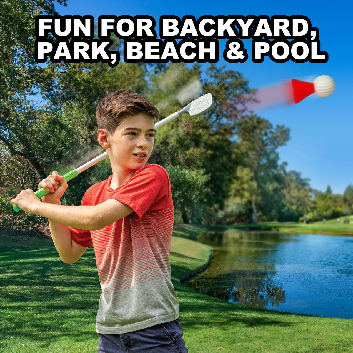 Backyard Kids Golf Set with 2 Clubs, 4 Balls & Target