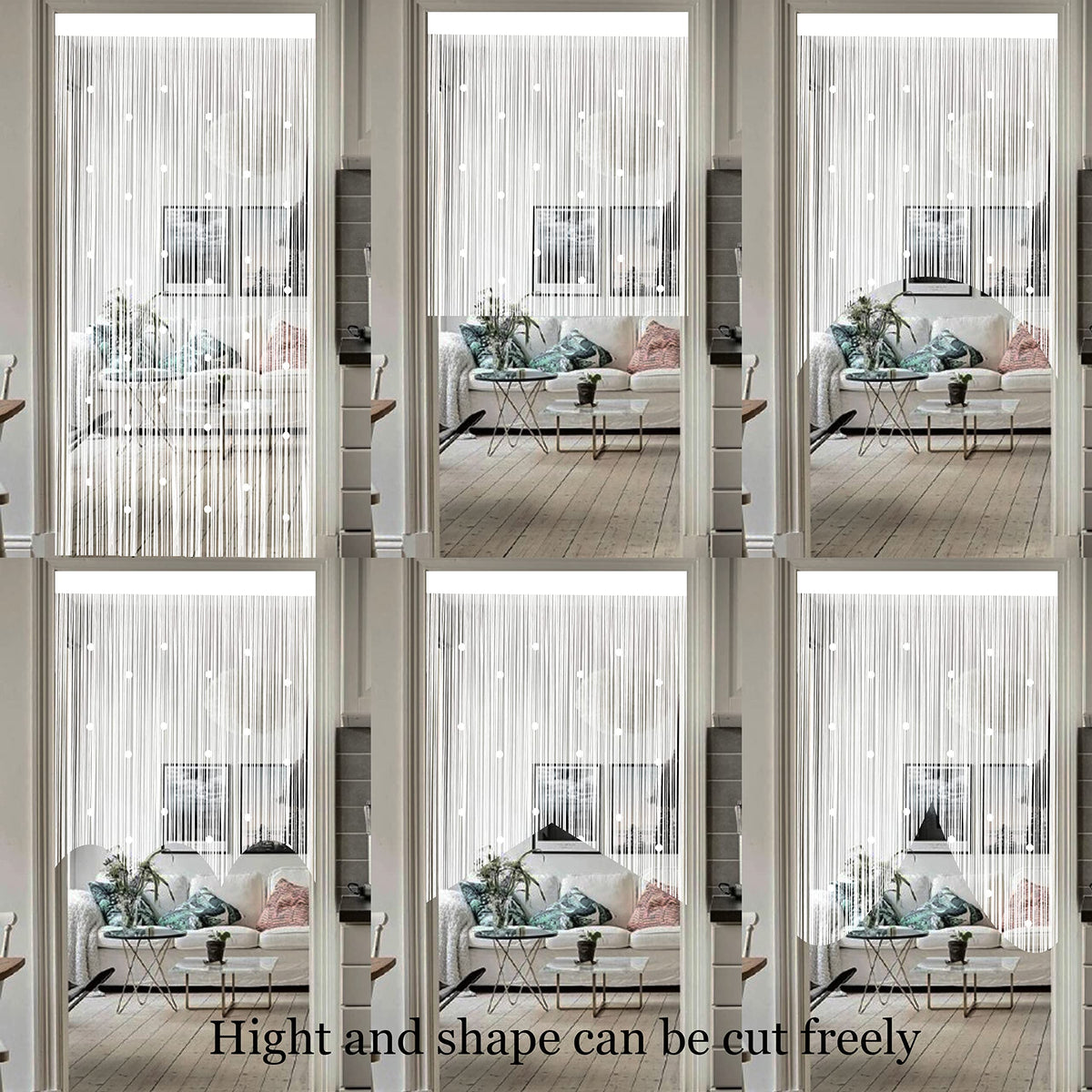99 × 201 cm Beaded String Door Curtain – 10 Colours