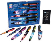 Cosmos Kitchen Knife Set in Gift Box - Color Chef Knives - Cooking Gifts for Husbands and Wives, Unique Wedding Gifts for Couple, Birthday Gift Idea for Men, Housewarming Gift New Home for Women