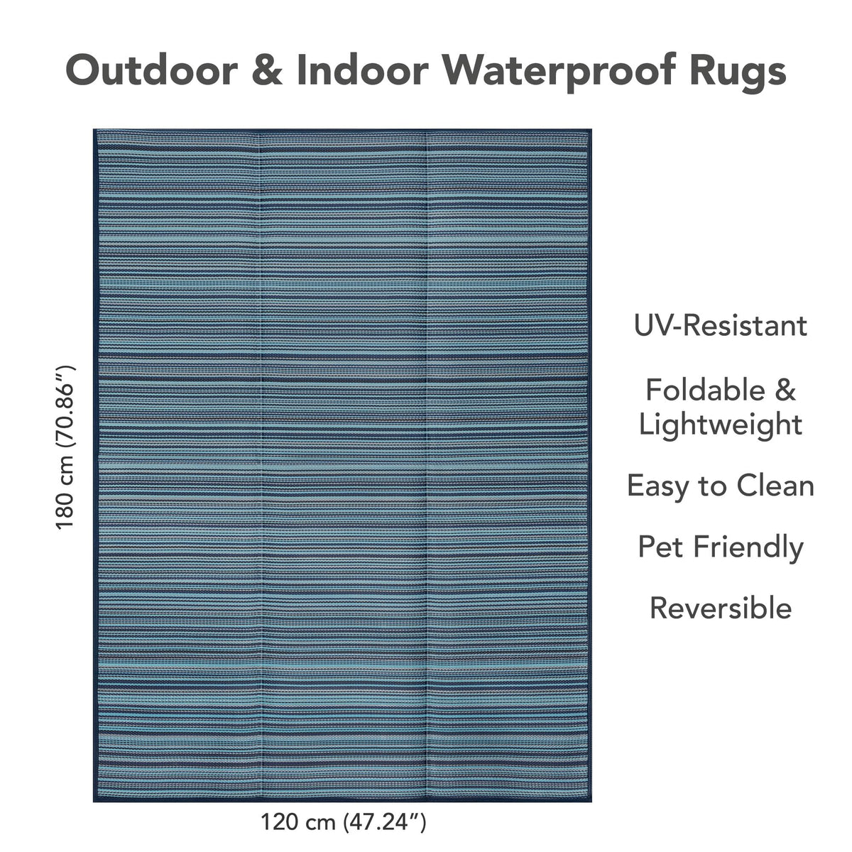 120 × 180 cm Navy Polypropylene Outdoor Rug