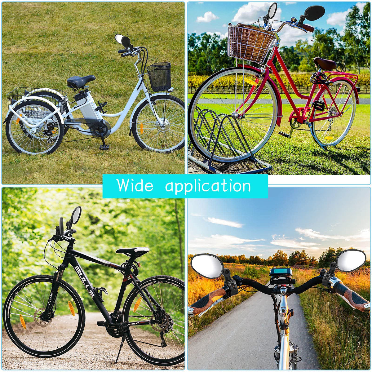 360° Adjustable Convex Handlebar Mirrors – 2 Pack