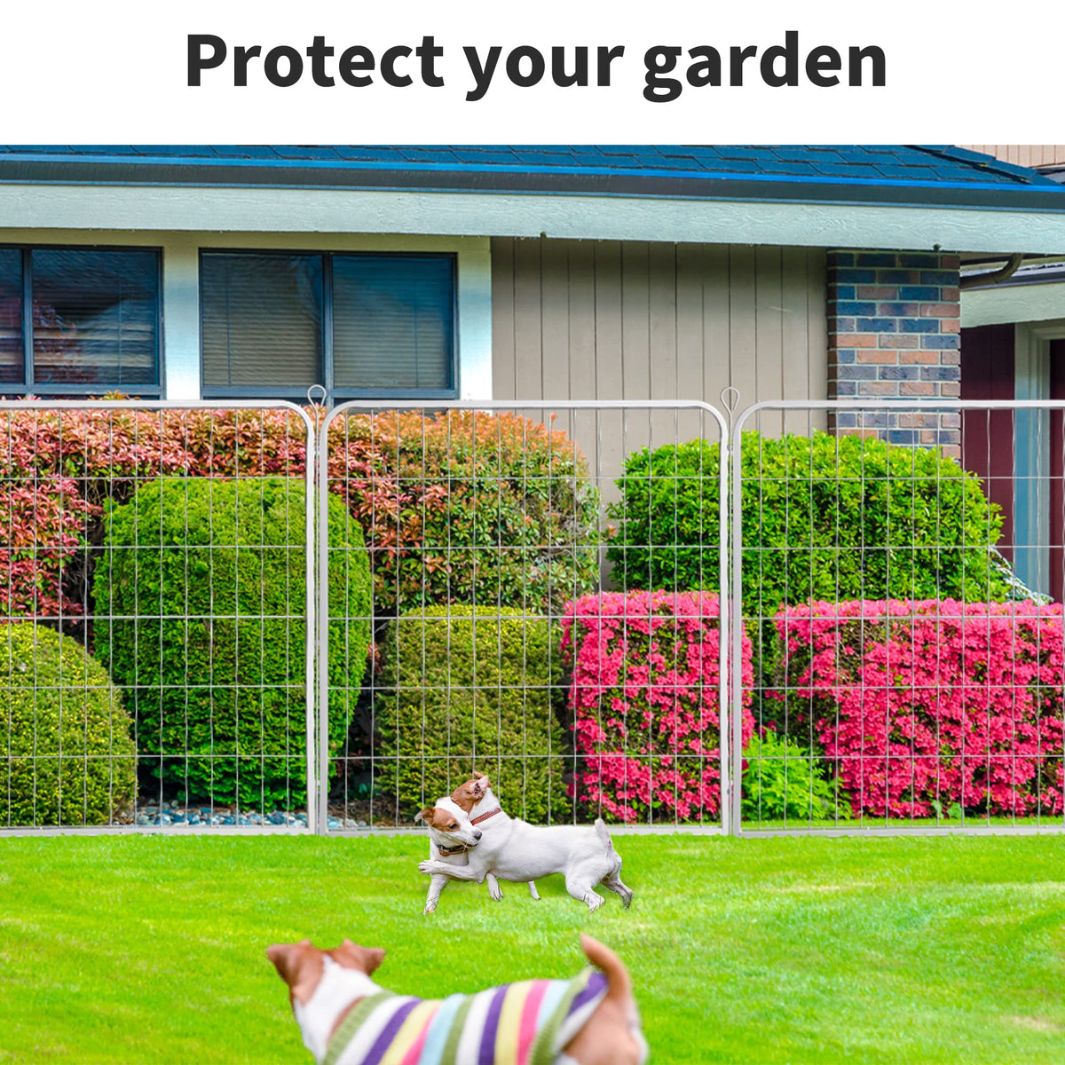 8-Panel 80cm Powder-Coated Steel Dog Playpen – White