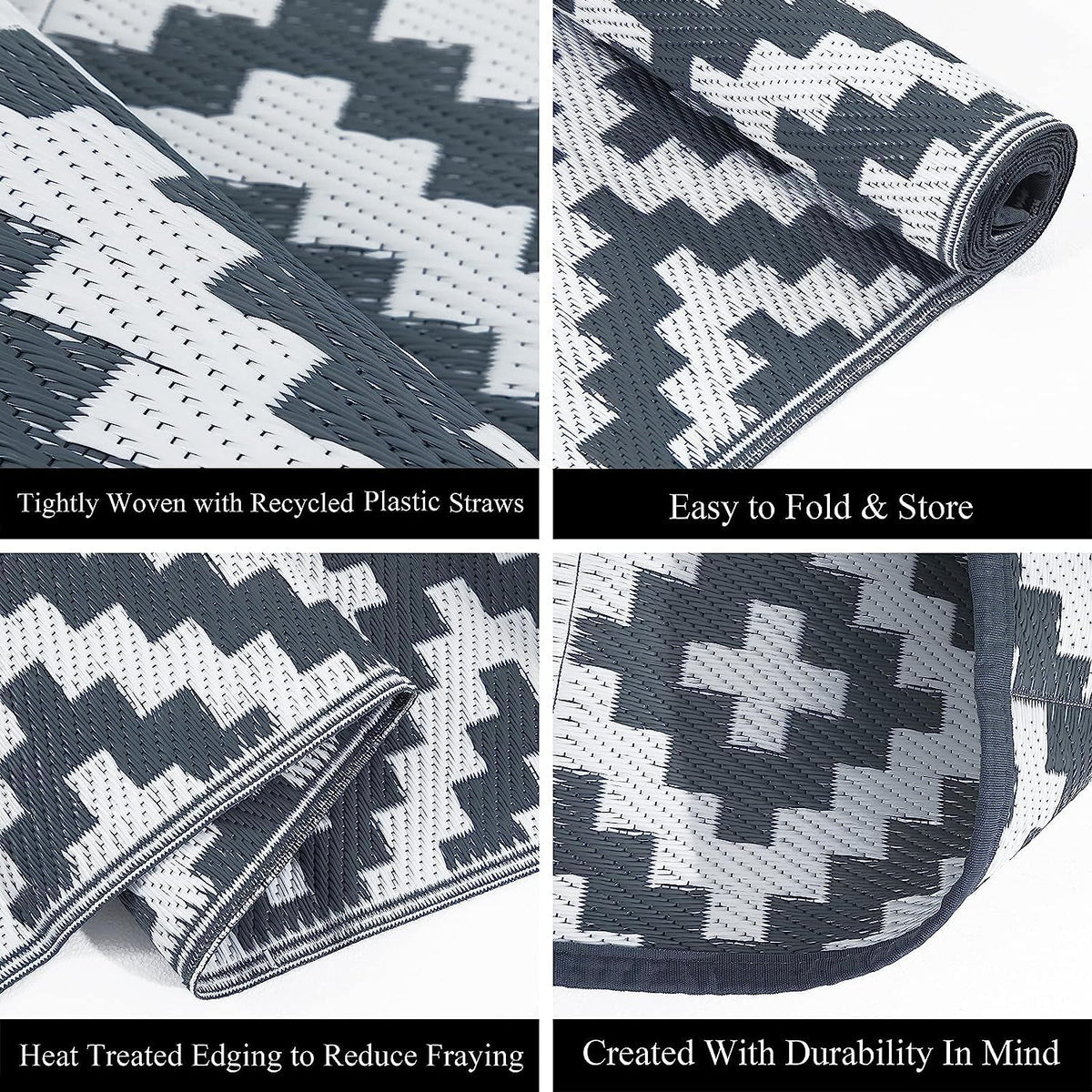 150 × 245 cm Reversible Plastic Outdoor Rug