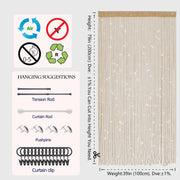 100 × 200 cm Champagne String Curtains – 2 Panels