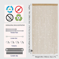 100 × 200 cm Champagne String Curtains – 2 Panels