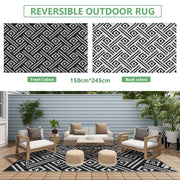 150 × 245 cm Reversible Outdoor Rug with Carry Bag