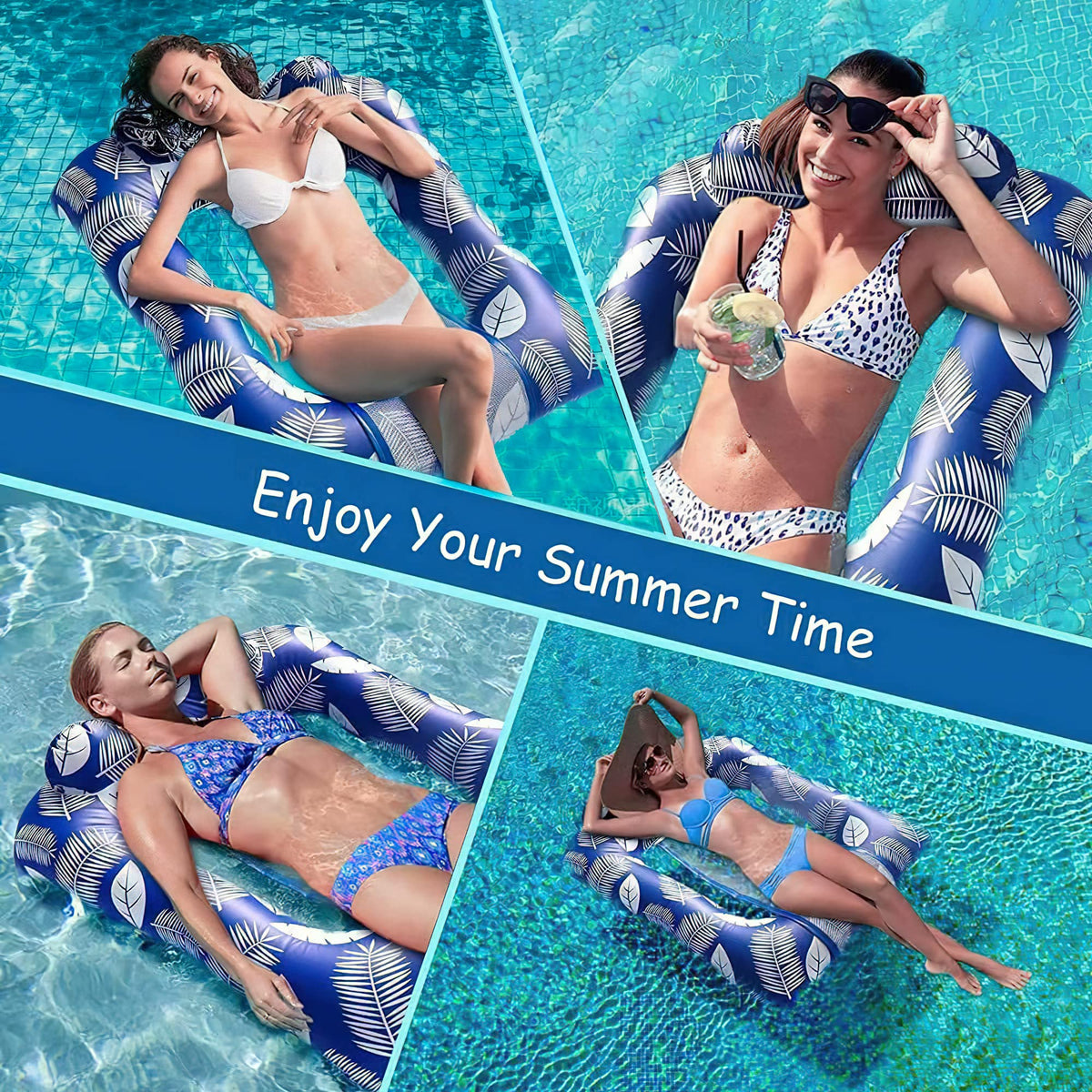 Hammock Inflatable Pool Chair Float,FORPET Water Hammock Lounges with Multi-Purpose Swimming Pool Accessories, Water Floating Lounge Bed Sofa for Outdoor, Beach, Pool
