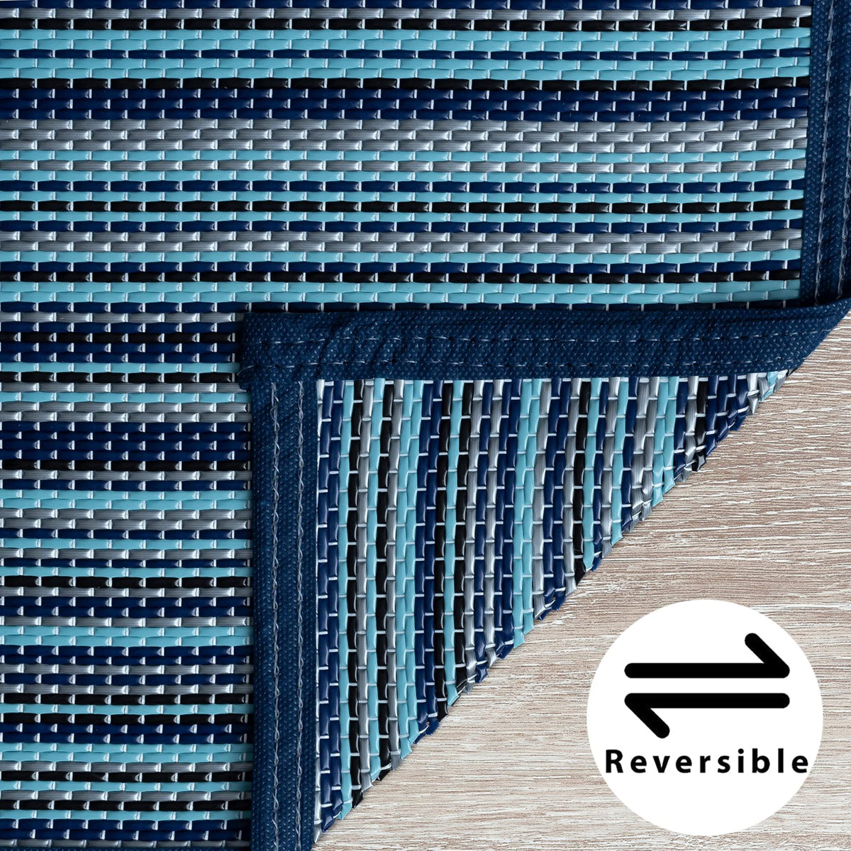120 × 180 cm Navy Polypropylene Outdoor Rug