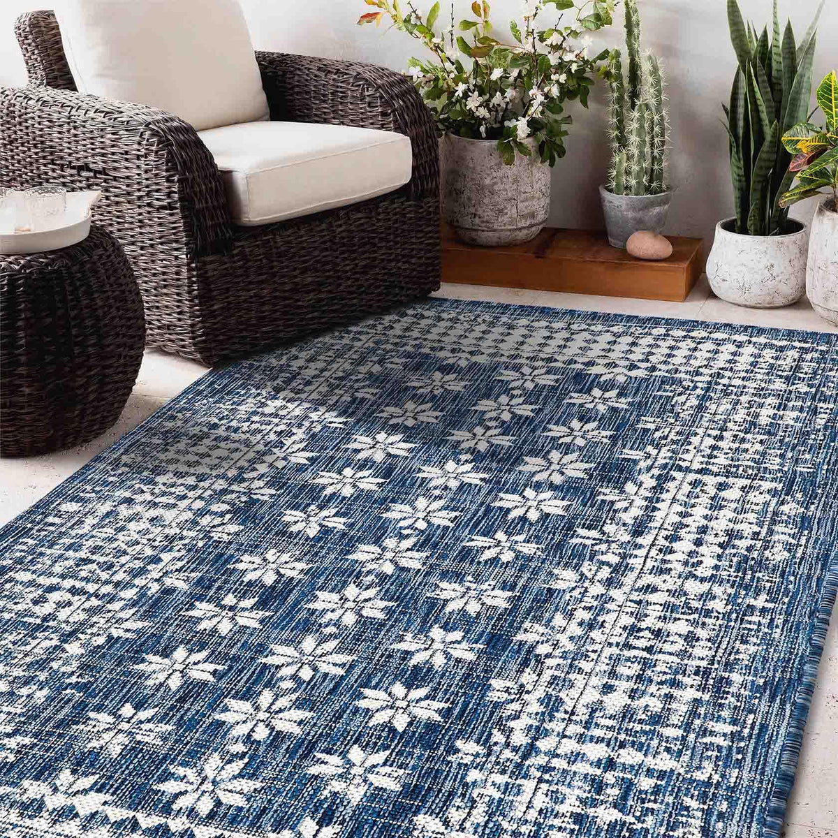 200 × 300 cm Pearl-Striped Polypropylene Outdoor Rug
