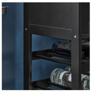 Compact Kitchen Trolley with 3-Bottle Wine Rack