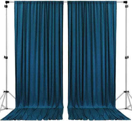10 feet x 8 feet Polyester Backdrop Drapes Curtains Panels with Rod Pockets - Wedding Ceremony Party Home Window Decorations - Black (DRAPE-5X8-BLACK)