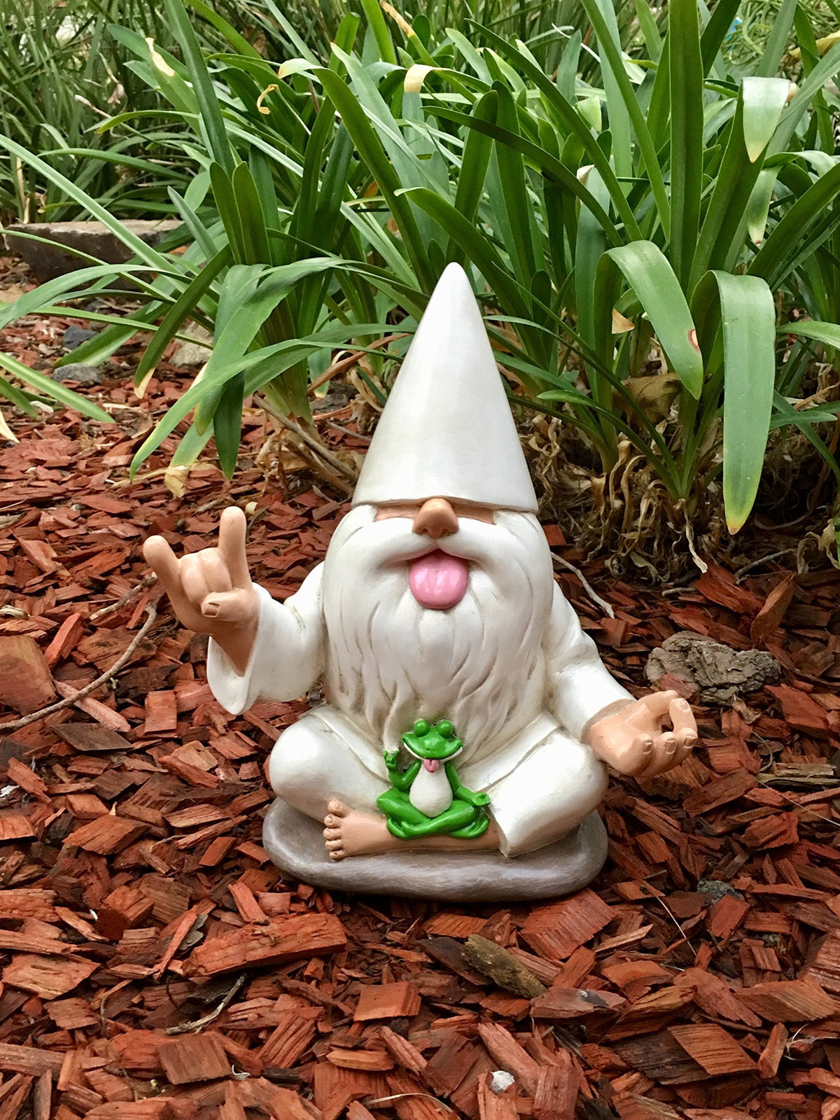 Rocker Gnome George with Zen Frog