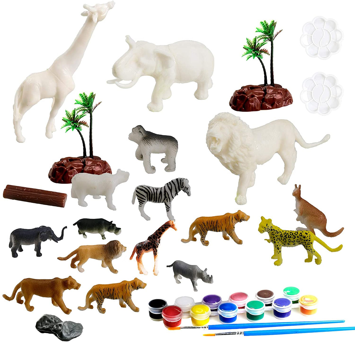 Animals Painting Kits, DIY Animal Crafts and Supplies Set Painting Kit, Giraffe Lion Elephant Modelling, STEM Educational Set Toys for Kids Boys Girls
