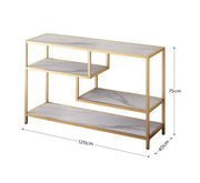 4-Tier Faux-Marble Console Table – Gold