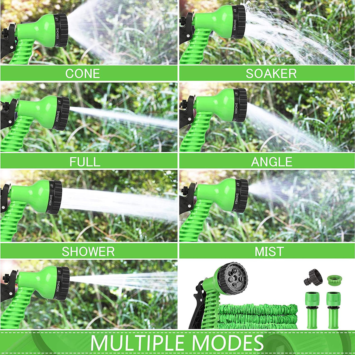 Garden Hose, 75ft Flexible Garden Hose, 22.5m Expandable Garden Hose Pipe Water Hose with 7 Function Spray Gun Hand Shower