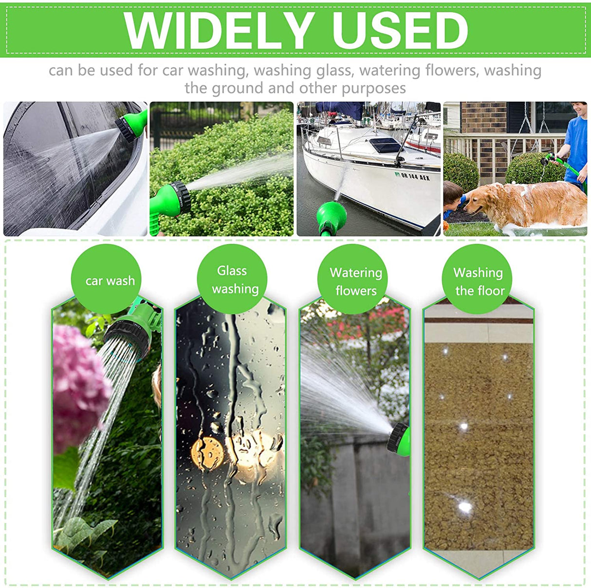 Garden Hose, 75ft Flexible Garden Hose, 22.5m Expandable Garden Hose Pipe Water Hose with 7 Function Spray Gun Hand Shower