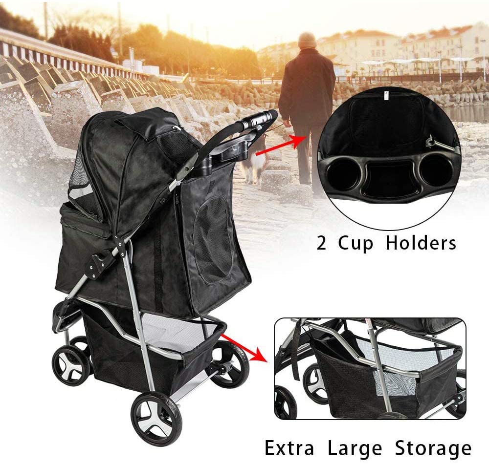 3-Wheel Folding Pet Stroller