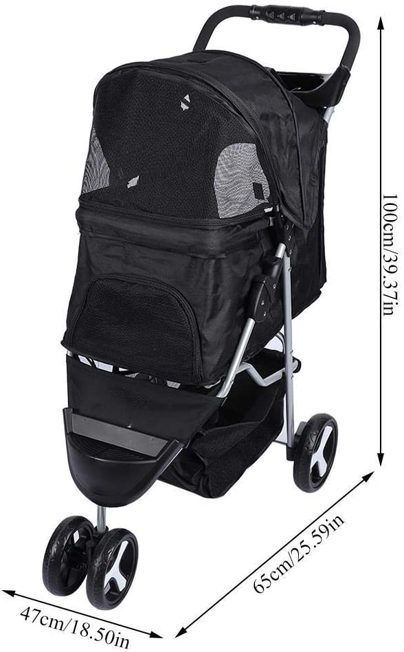 3-Wheel Folding Pet Stroller