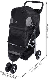 3-Wheel Folding Pet Stroller