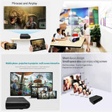 Mini LED Projector Portable 6000 Lumens-WiFi Video Projectors 1080P Full HD For iPhone Samsung Smartphone Wireless Projector HDMI Office Home Theater Movie Connection HDMI/USB/VGA/AV/TF/SD Card (Black)