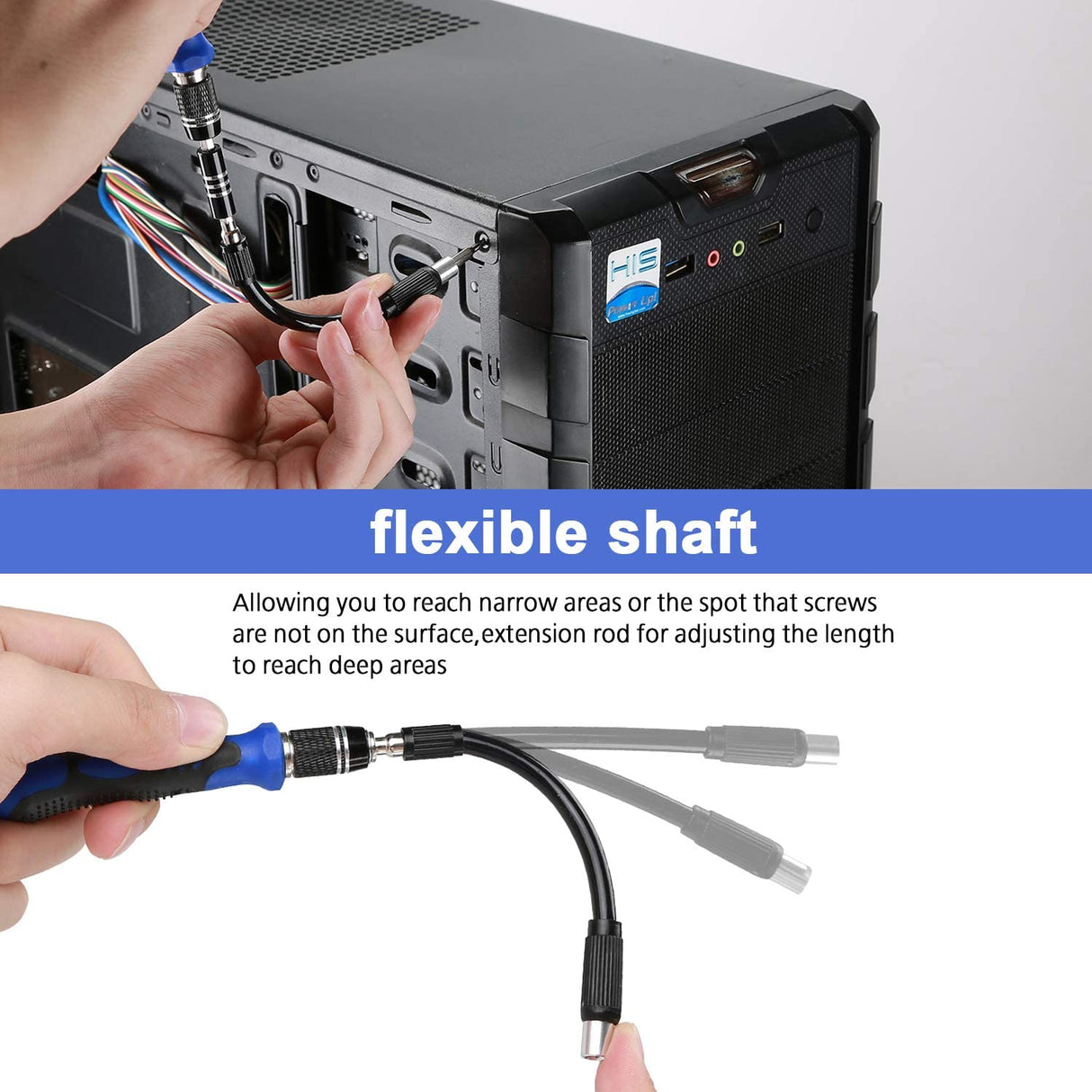 Precision Screwdriver Set, 60 in 1 with 56 Bits Magnetic Screwdriver Kit, Stainless Steel Professional Repair Tools Kit for Phone, Laptop, PC, Camera, Game Console, Glasses, and More –Blue