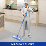 Professional Microfiber Mop, Stainless Steel Handle - Pad Size: 42cm x23cm, 2 Free Microfiber Cloth Refills and 1 Dirt Removal Scrubber included