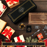 Whiskey Glass Set Gift Box - Cigar Cutter and Whiskey Stones Included - Chilling Stones Gift Set - Scotch Bourbon Glasses Bar Accessories - Reusable Ice Cubes - Unique Gifts for Men