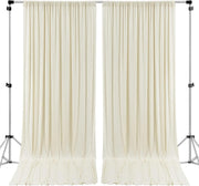 10 feet x 8 feet Polyester Backdrop Drapes Curtains Panels with Rod Pockets - Wedding Ceremony Party Home Window Decorations - Black (DRAPE-5X8-BLACK)