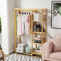 Bamboo Open Wardrobe with Hanging Rail & Shelves