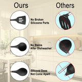 Kitchen Utensil Set Silicone Cooking Utensils - SZBOB 19pcs Kitchen Utensils Tools Wooden Handle Spoons Silicone Utensil Set Spatulas Set Cookware Turner Tongs Whisk Kitchen Gadgets with Holder